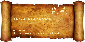 Hanke Alexandra névjegykártya